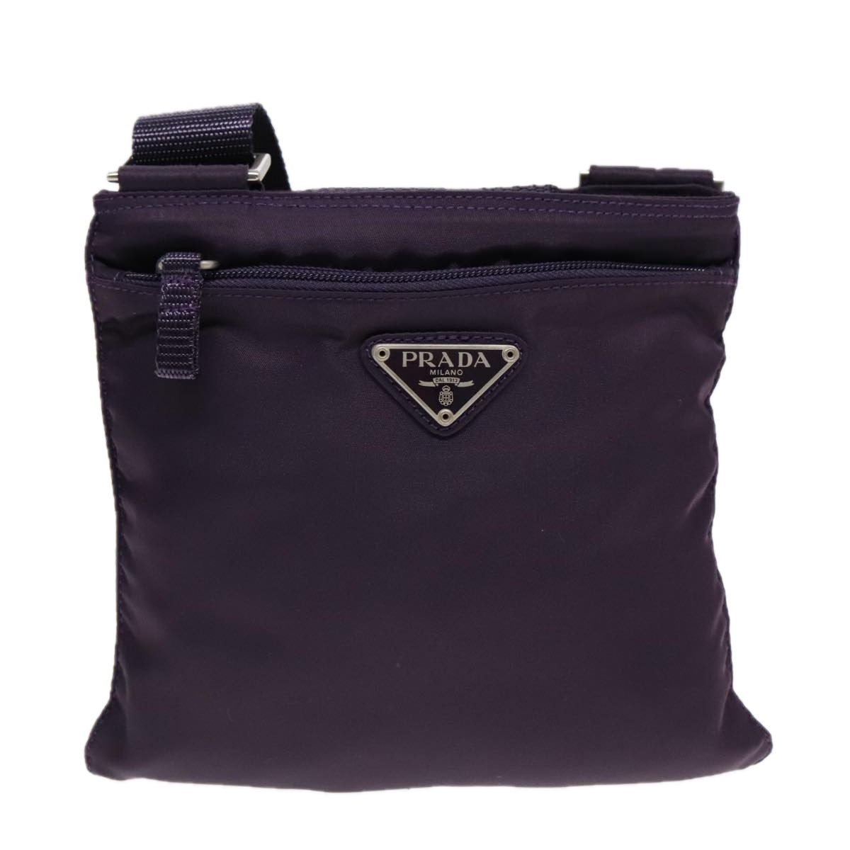 PRADA Shoulder Bag Nylon Purple Silver Auth yk15187