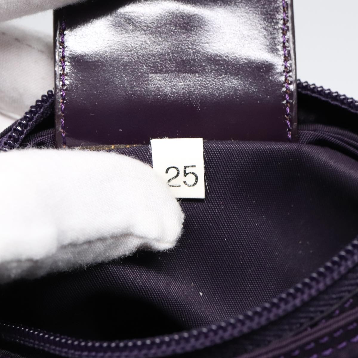 PRADA Shoulder Bag Nylon Purple Silver Auth yk15187