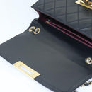 CHANEL Matelasse  COCO Mark Chain Bag Lamb Skin Black Gold CC Auth yk15214AV-8