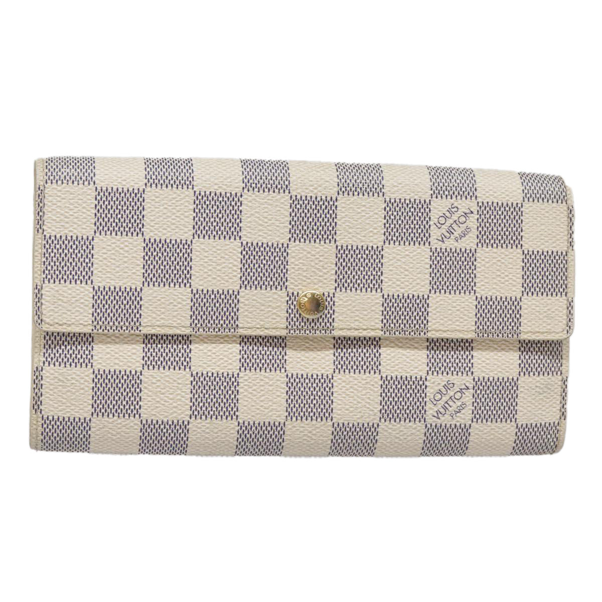 LOUIS VUITTON Damier Azur Portefeuille Sarah Long Wallet N63208 LV Auth yk15221