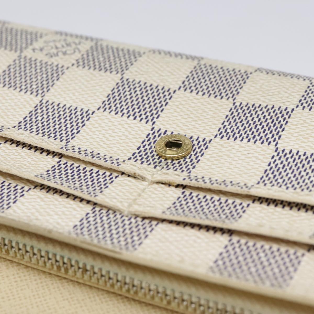 LOUIS VUITTON Damier Azur Portefeuille Sarah Long Wallet N63208 LV Auth yk15221