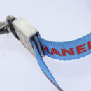 CHANEL Neck Strap Nylon Blue Silver CC Auth yk15223-9