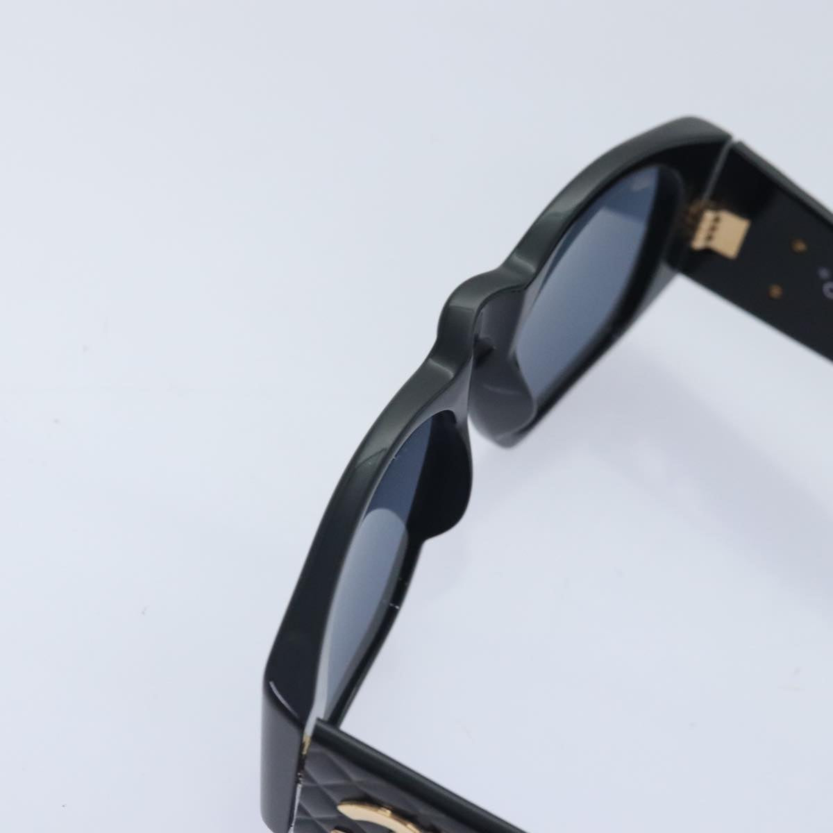 CHANEL COCO Mark Sunglasses plastic Black CC Auth yk15227