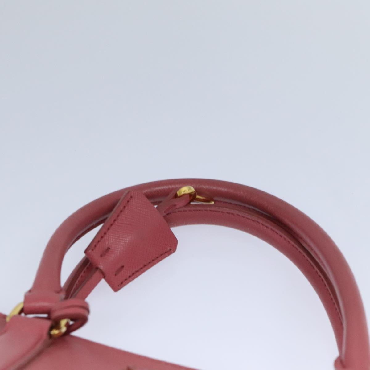 PRADA Hand Bag Safiano leather Pink Gold Auth yk15229