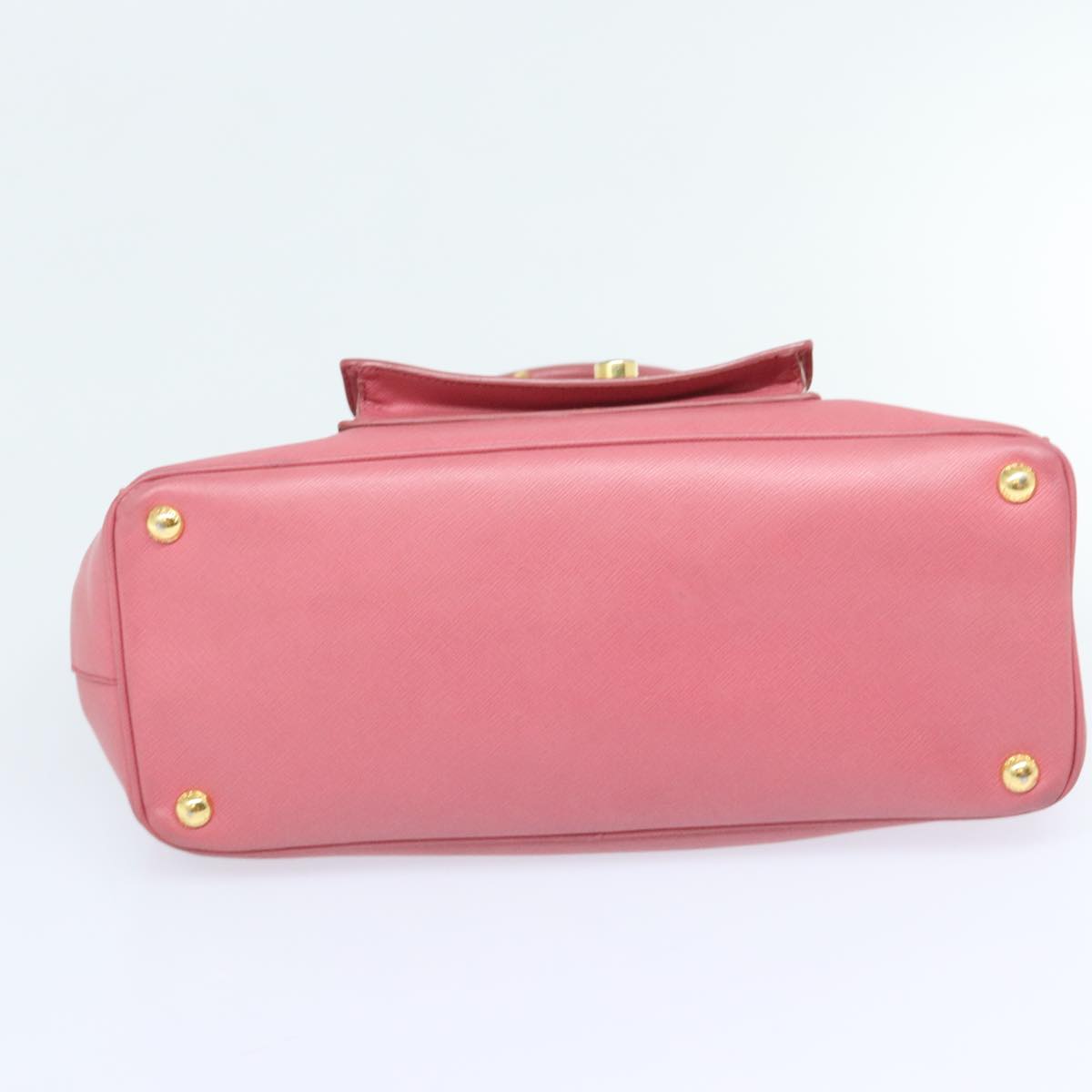 PRADA Hand Bag Safiano leather Pink Gold Auth yk15229