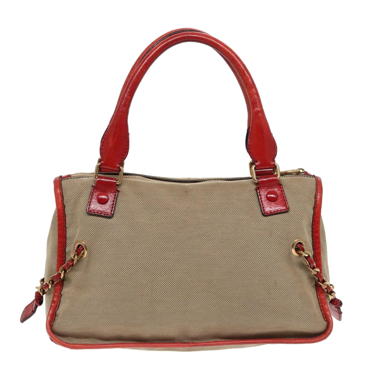 Chloe Harley Hand Bag Canvas Leather Beige Gold Auth yk15232 - 0