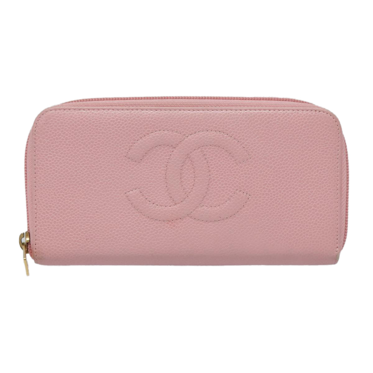 CHANEL COCO Mark Wallet Caviar Skin Pink Gold CC Auth yk15247 - 0