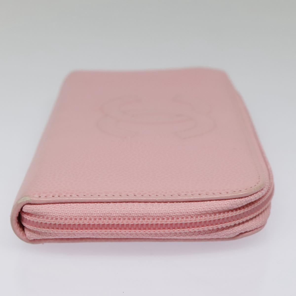 CHANEL COCO Mark Wallet Caviar Skin Pink Gold CC Auth yk15247