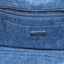 PRADA Canapa MM Hand Bag Denim Blue Gold Auth yk15254V-18