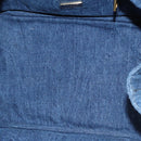 PRADA Canapa MM Hand Bag Denim Blue Gold Auth yk15254V-10