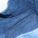 PRADA Canapa MM Hand Bag Denim Blue Gold Auth yk15254V-20