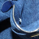 PRADA Canapa MM Hand Bag Denim Blue Gold Auth yk15254V-11