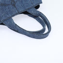 PRADA Canapa MM Hand Bag Denim Blue Gold Auth yk15254V-7