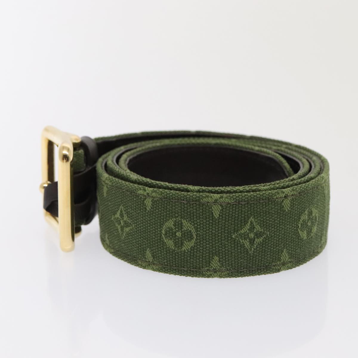 LOUIS VUITTON Monogram Mini Ceinture Belt 35.4"" TST Khaki M6823W Auth yk15257