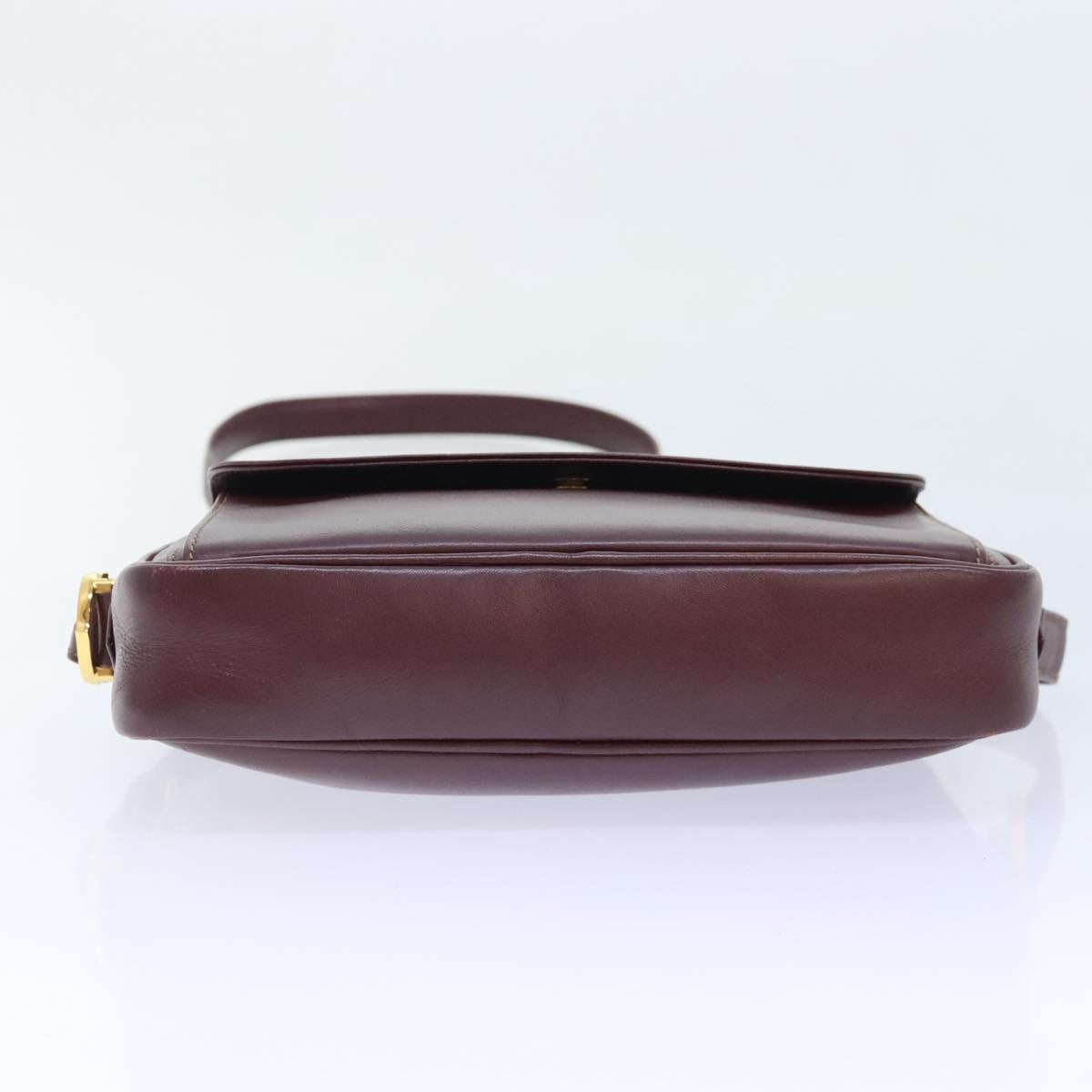 CARTIER Shoulder Bag Leather Bordeaux Auth yk15259