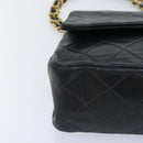 CHANEL Matelasse Turn Lock Chain Shoulder Bag Lamb Skin Black CC Auth yk15263A-9