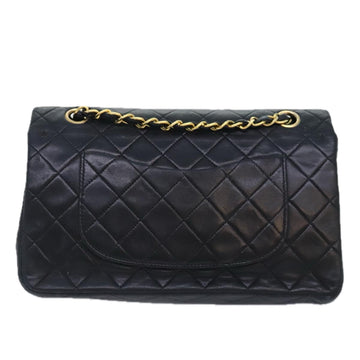 CHANEL Matelasse Turn Lock Chain Shoulder Bag Lamb Skin Black CC Auth yk15263A - 0