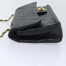 CHANEL Matelasse Turn Lock Chain Shoulder Bag Lamb Skin Black CC Auth yk15263A-3
