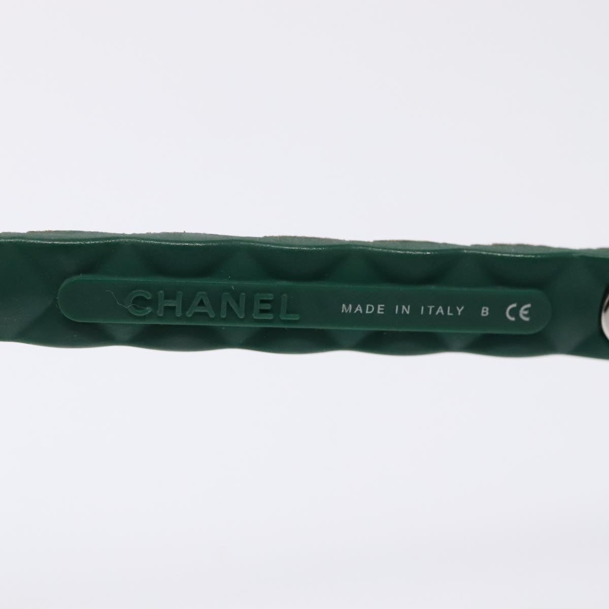 CHANEL Sunglasses plastic Green CC Auth yk15278