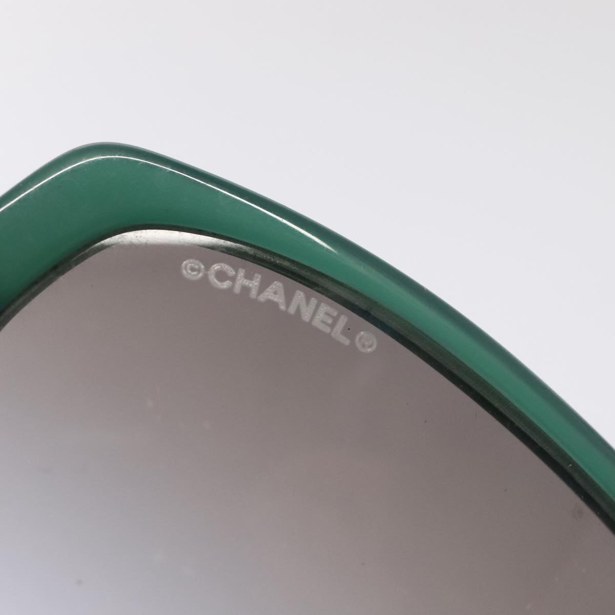 CHANEL Sunglasses plastic Green CC Auth yk15278