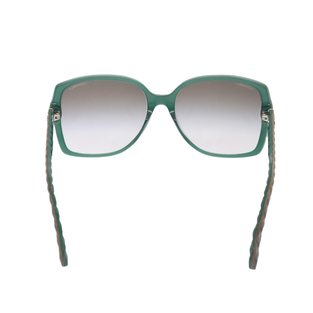 CHANEL Sunglasses plastic Green CC Auth yk15278