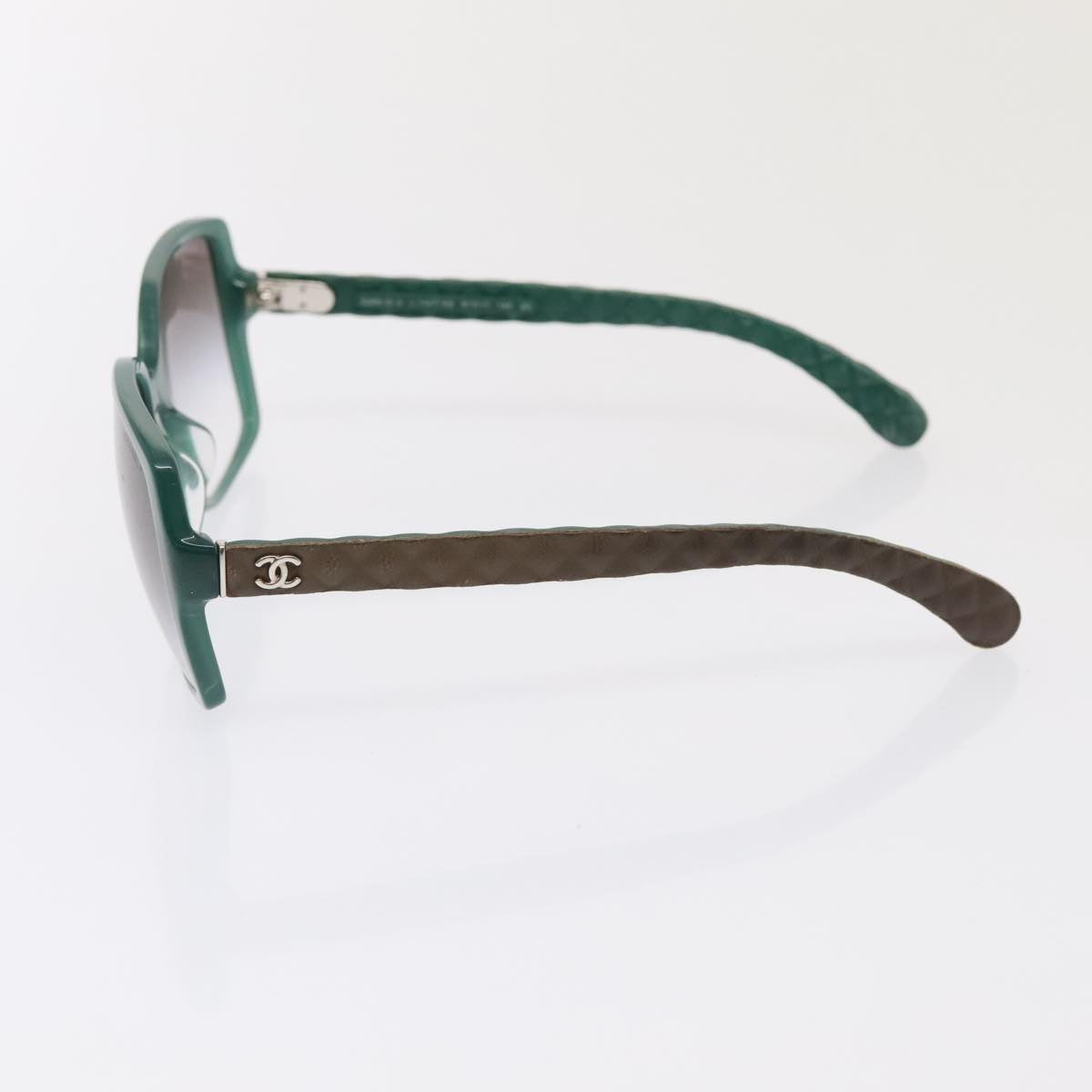 CHANEL Sunglasses plastic Green CC Auth yk15278