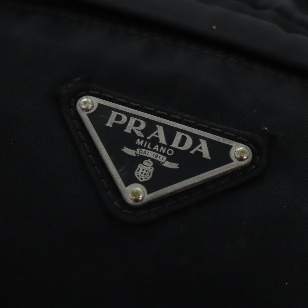 PRADA Waist bag Nylon Black Silver Auth yk15289