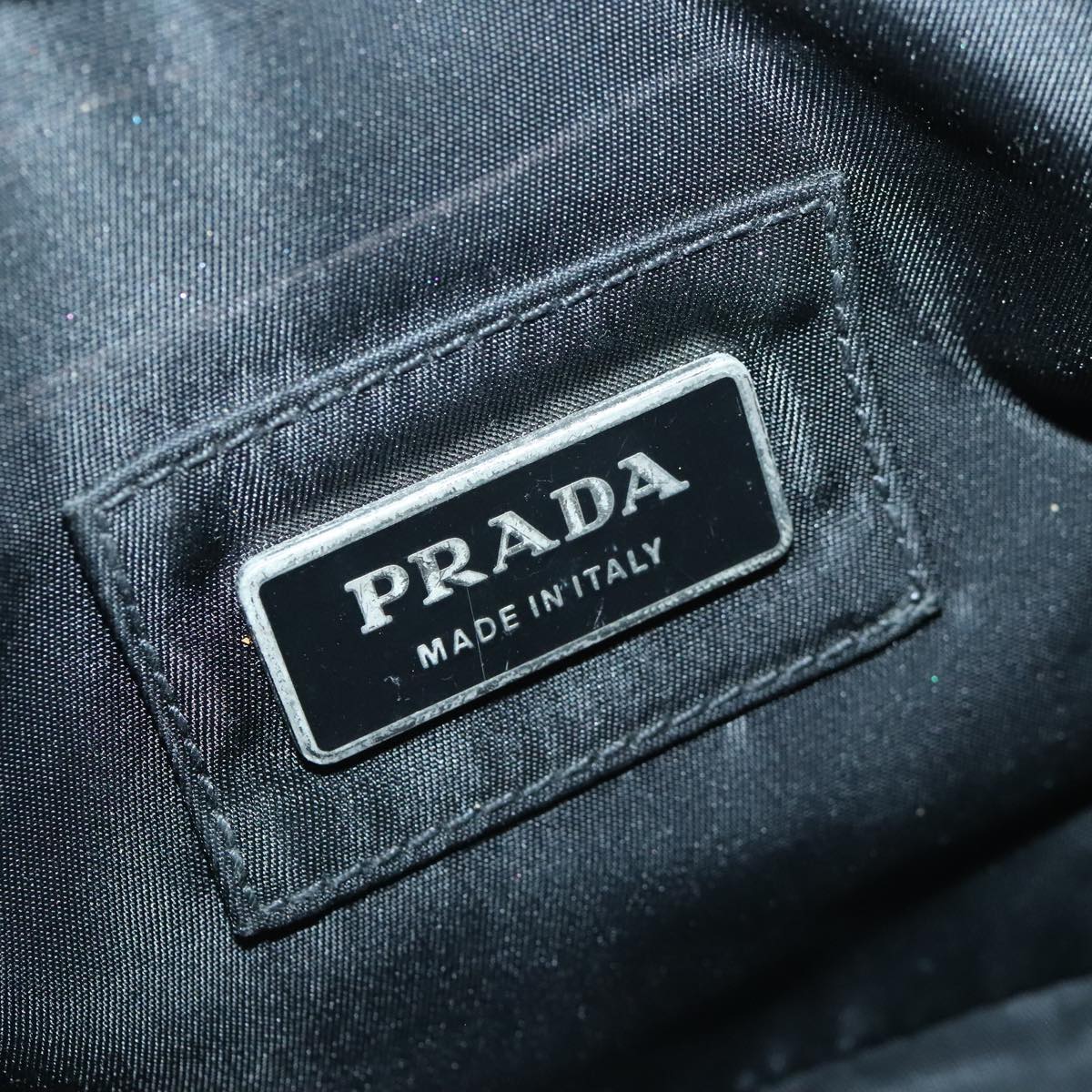 PRADA Waist bag Nylon Black Silver Auth yk15289