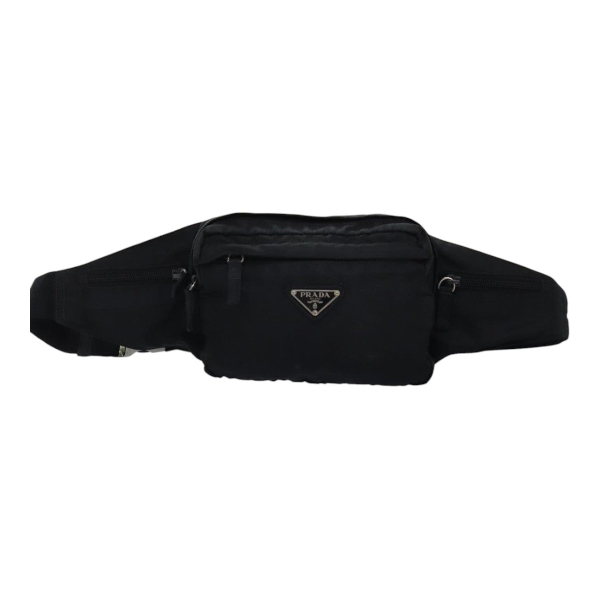 PRADA Waist bag Nylon Black Silver Auth yk15289