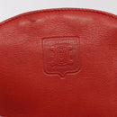 CELINE Pouch Leather Red Auth yk15291-8