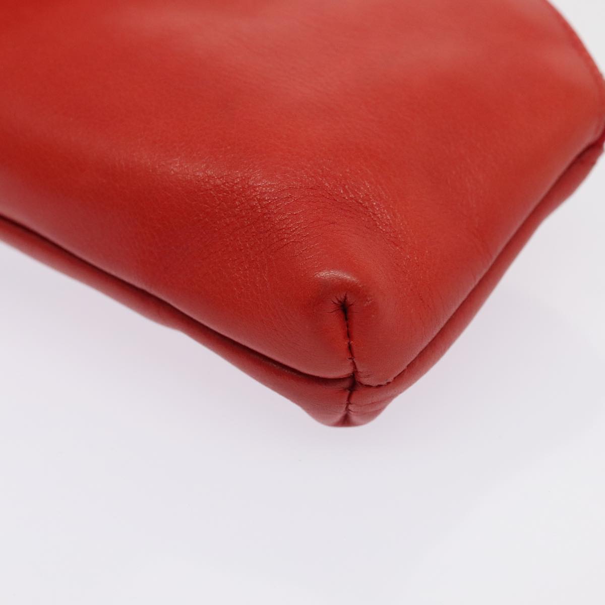 CELINE Pouch Leather Red Auth yk15291