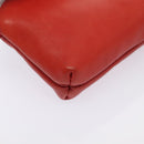 CELINE Pouch Leather Red Auth yk15291-14