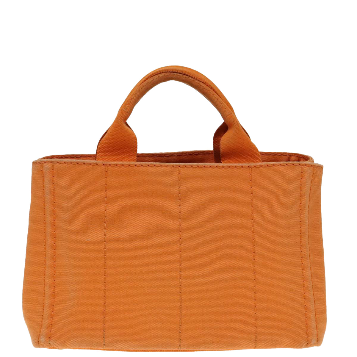 PRADA Canapa PM Hand Bag Canvas Orange Gold Auth yk15292 - 0