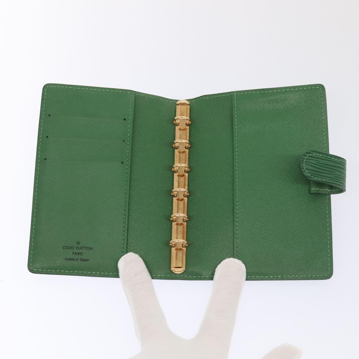 LOUIS VUITTON Epi Agenda PM Day Planner Cover Green R20054 LV Auth yk15301