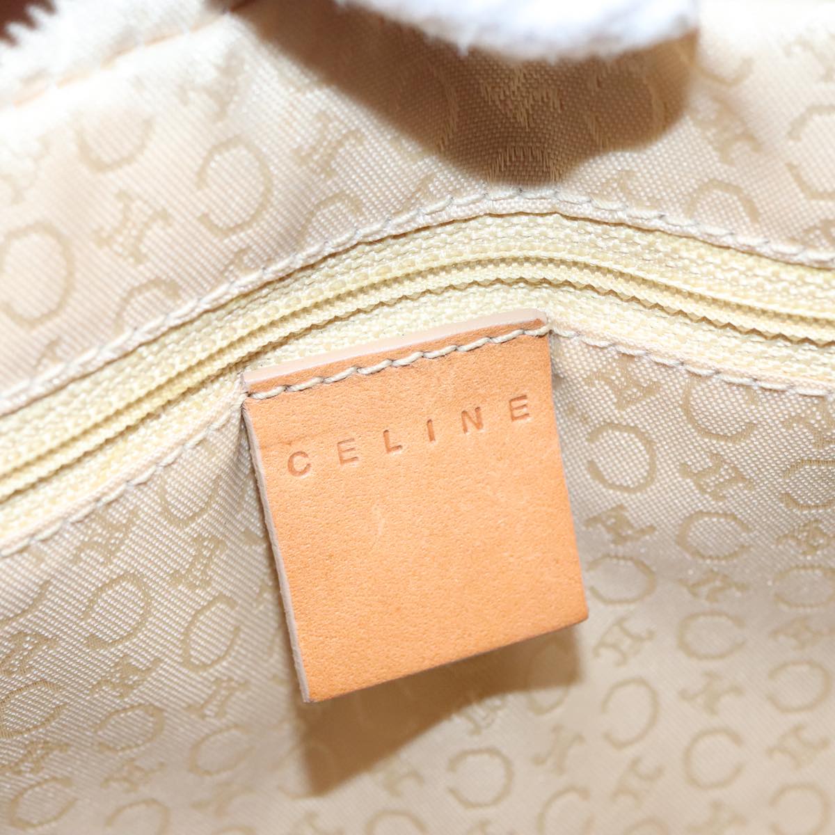 CELINE C Macadam Canvas Hand Bag Pink Gold Auth yk15305