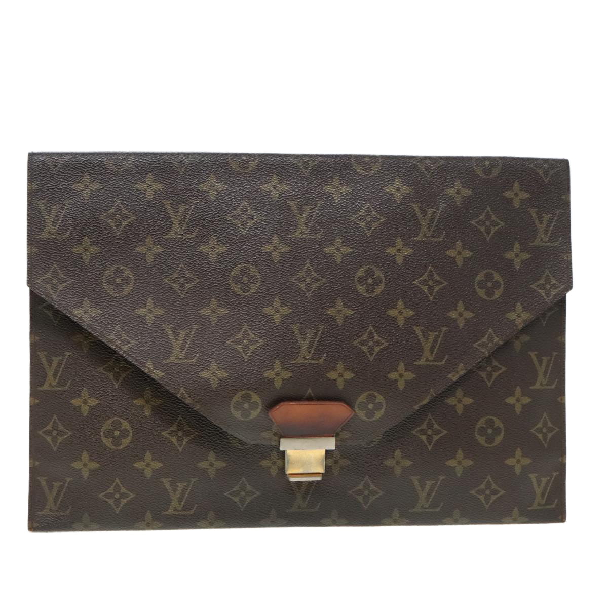 LOUIS VUITTON Monogram Posh Plate Briefcase M53522 LV Auth yk15324