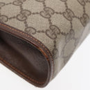 GUCCI GG Supreme Web Sherry Line Clutch Bag PVC Beige 156 01 030 Auth yk15333-16