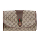 GUCCI GG Supreme Web Sherry Line Clutch Bag PVC Beige 156 01 030 Auth yk15333-13