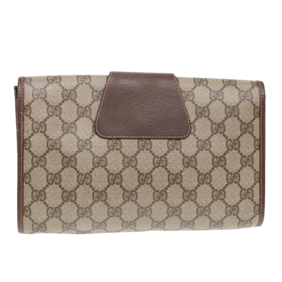 GUCCI GG Supreme Web Sherry Line Clutch Bag PVC Beige 156 01 030 Auth yk15333 - 0