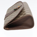 GUCCI GG Supreme Web Sherry Line Clutch Bag PVC Beige 156 01 030 Auth yk15333-4