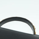 Christian Dior Hand Bag Leather Black Gold Auth yk15344-14