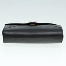 Christian Dior Hand Bag Leather Black Gold Auth yk15344-5