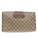 GUCCI GG Supreme Web Sherry Line Clutch Bag PVC Beige 156 01 031 Auth yk15347-2
