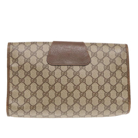 GUCCI GG Supreme Web Sherry Line Clutch Bag PVC Beige 156 01 031 Auth yk15347 - 0