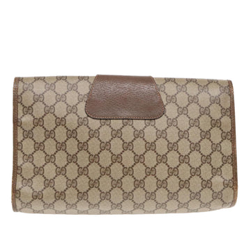 GUCCI GG Supreme Web Sherry Line Clutch Bag PVC Beige 156 01 031 Auth yk15347 - 0