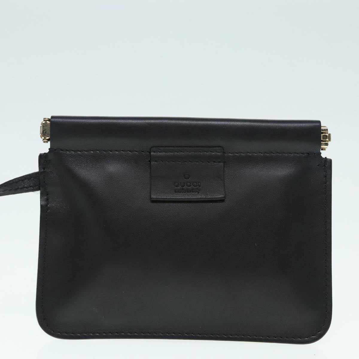 GUCCI Shoulder Bag Leather Black Auth yk15352