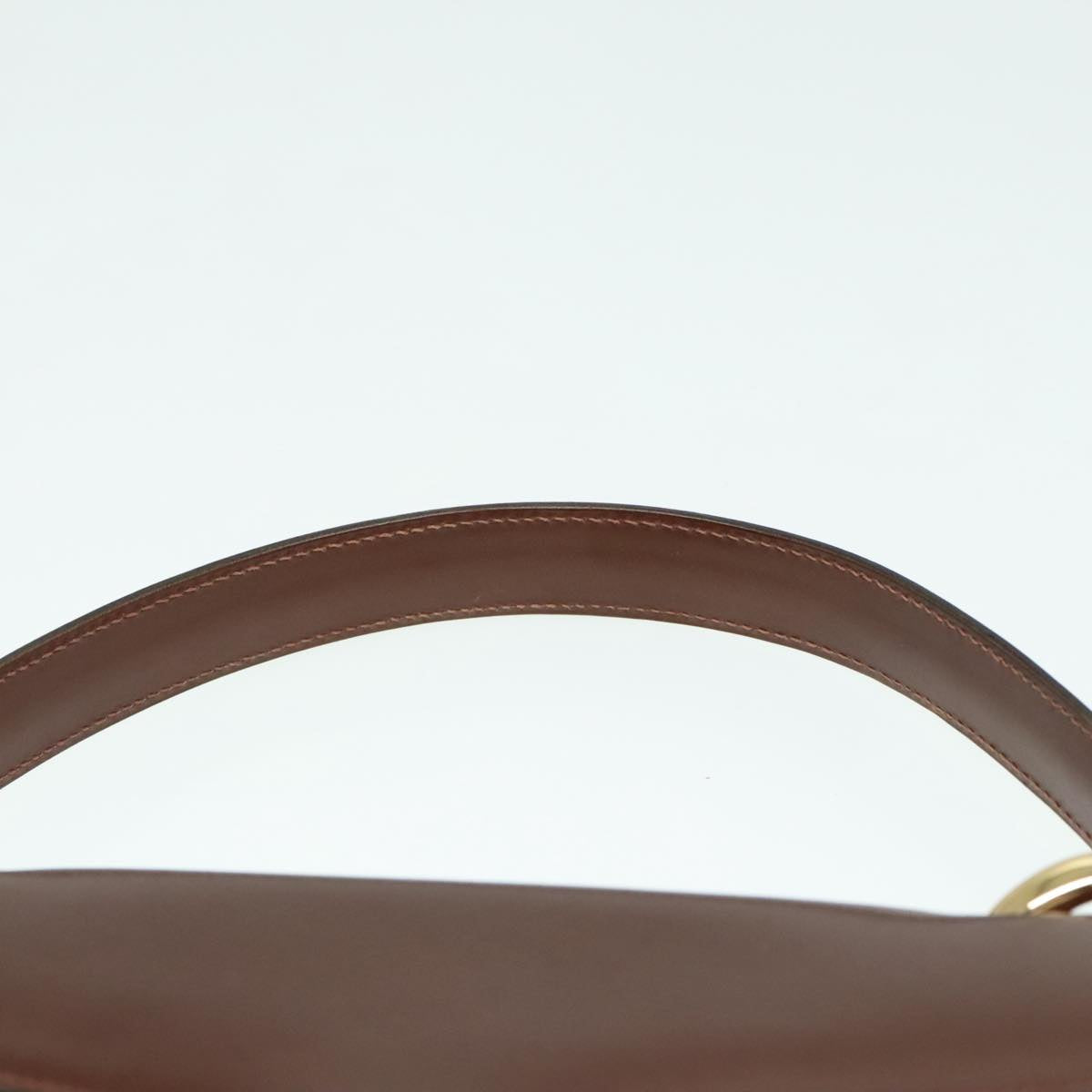 CELINE Horse Carriage Hand Bag Leather Brown Gold Auth yk15361