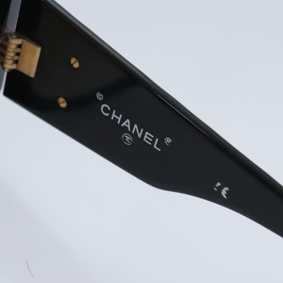 CHANEL Sunglasses plastic Black CC Auth yk15363