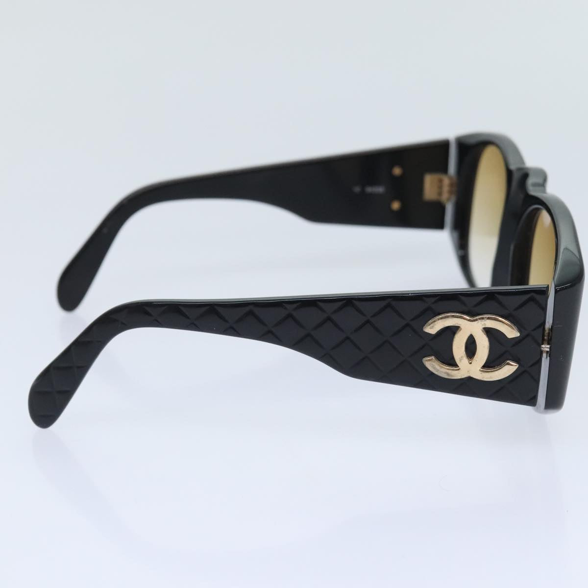 CHANEL Sunglasses plastic Black CC Auth yk15363