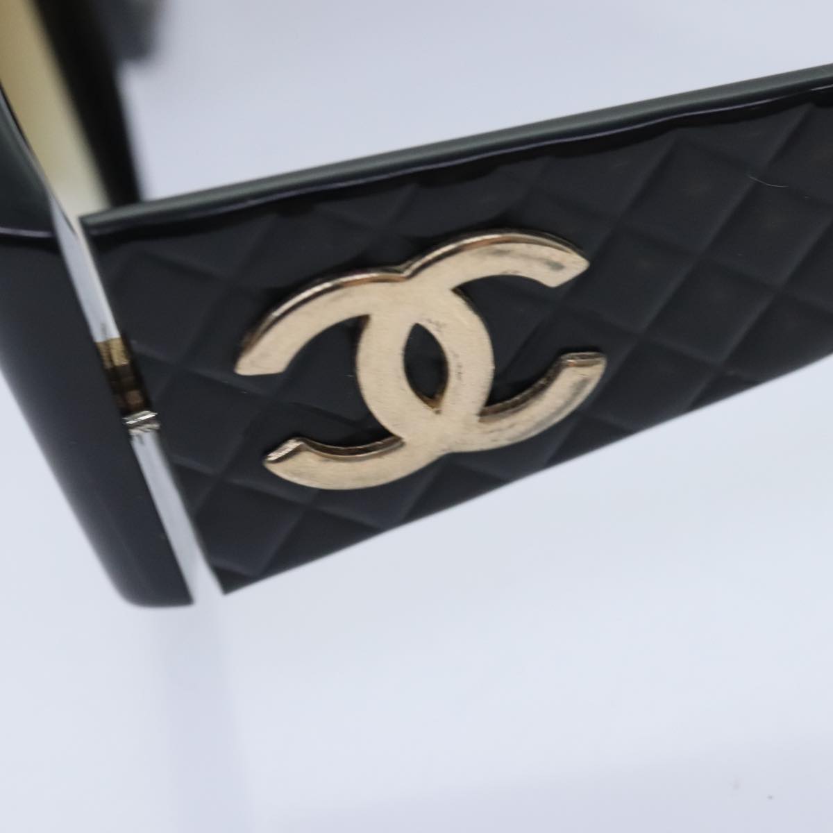 CHANEL Sunglasses plastic Black CC Auth yk15363